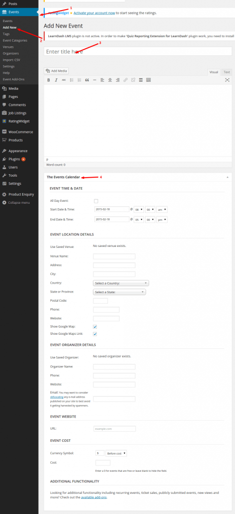 Ticketing-Website- with- WooCommerce-event-page-backend