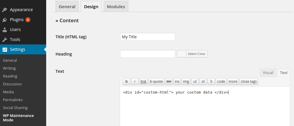 wp-maintenance-mode-settings