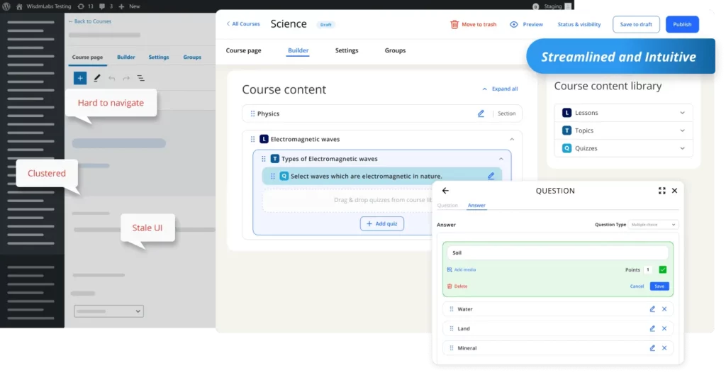 Frontend Course creator is a important feature in Learndash Instructor Dashboard - Its features and importance are explained.