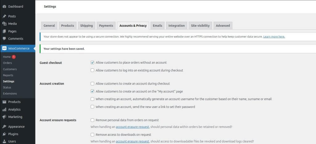 Screenshot showing how to create custom WooCommerce registration forms, step 1. 