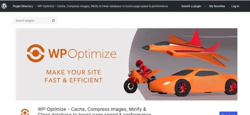 blog 4.7 WP-Optimize plugin for website speed optimization