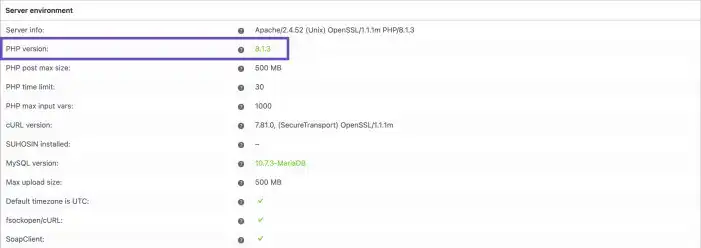 blog 4.8 PHP version detail on WooCommerce website