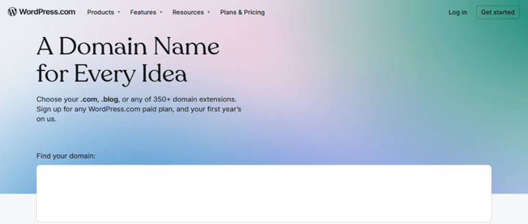 WordPress domain name search