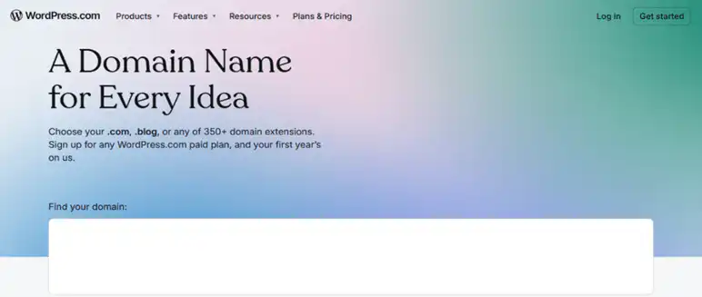 WordPress domain name search