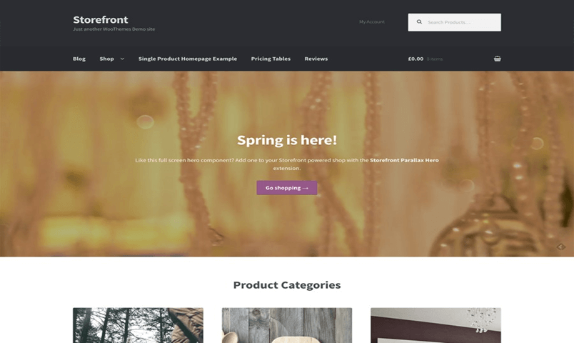 WooCommerce Storefront theme for ecommerce business