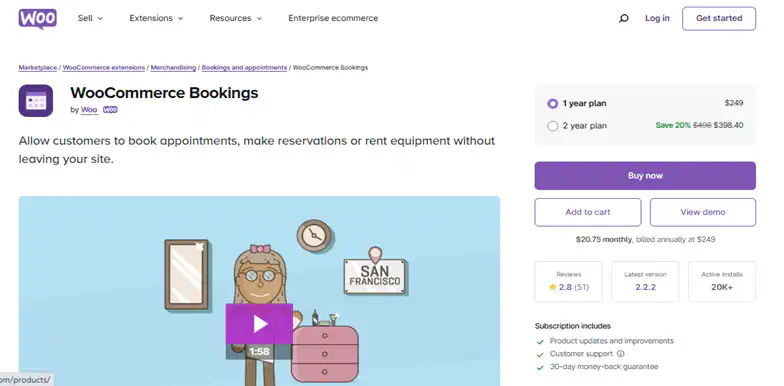WooCommerce Booking Extension for appointment scheduling