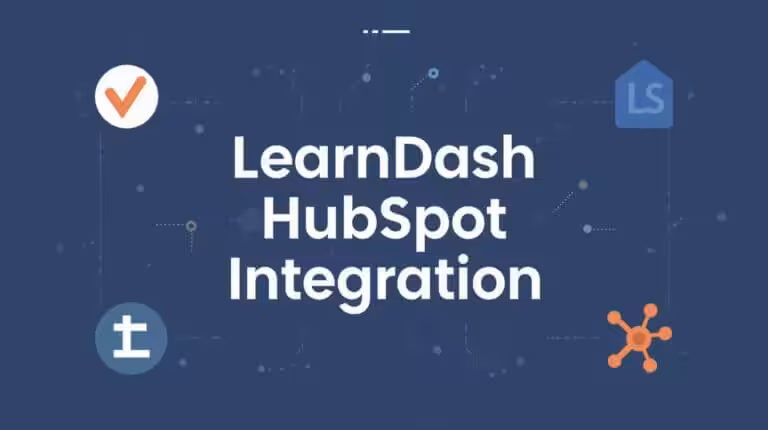 create an illustration that says LearnDash Hubspot Integration. Use correct spelling
