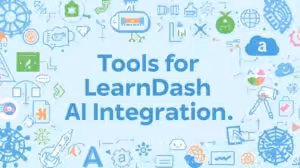 create an illustration that says tools for LearnDash AI Integration. Use correct spelling create an illustration that says tools for LearnDash AI Integration. Use correct spelling