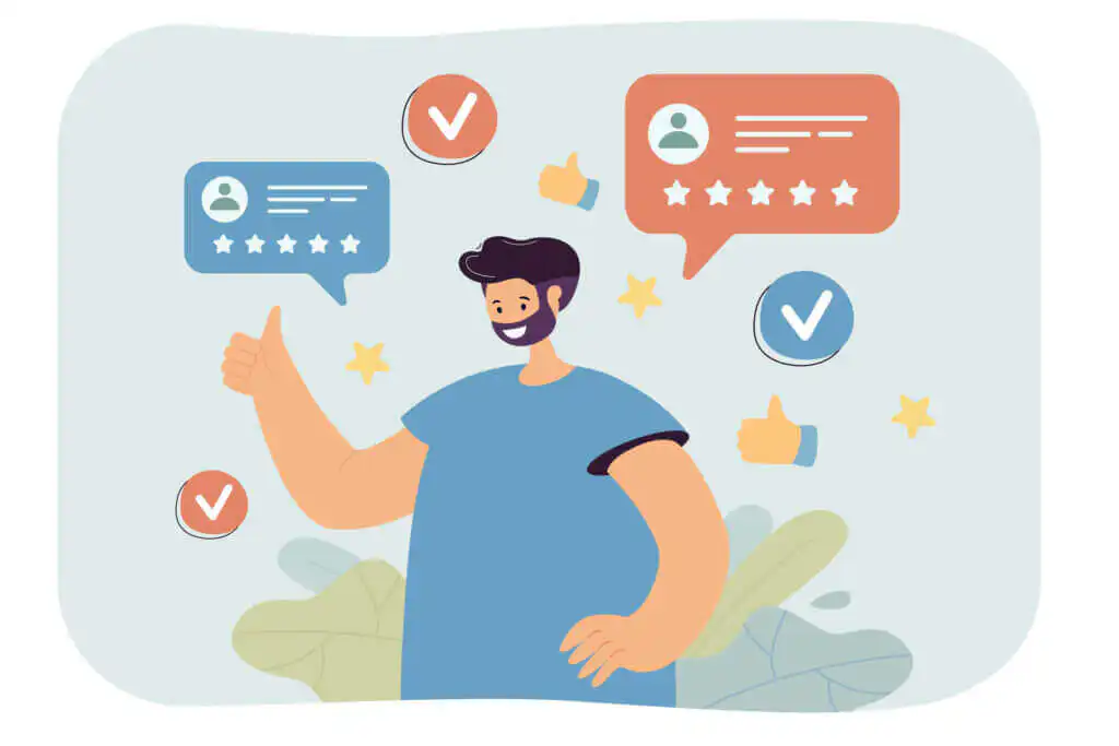 18733398 Client giving positive feedback and recommending service online